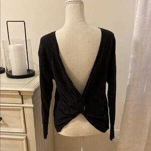 Elegant dark gray Twist-Back Top